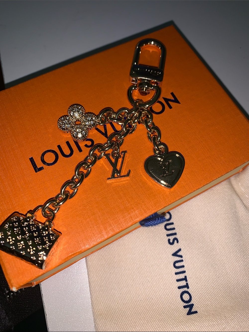 Monogram purse/bag charm keychain with crystals